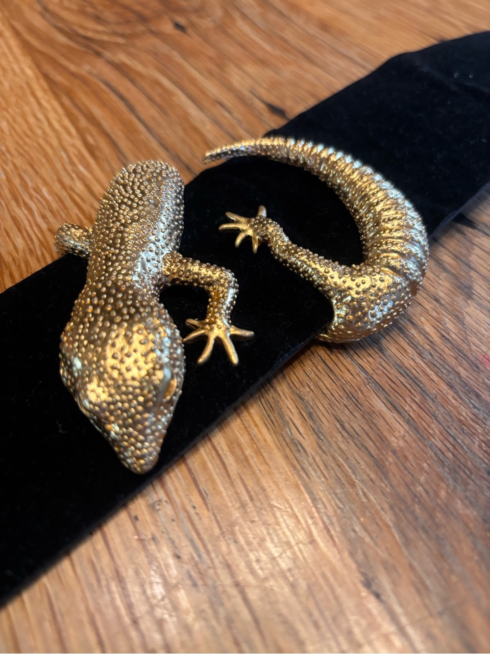 Zara Gold Textured Gecko Belt